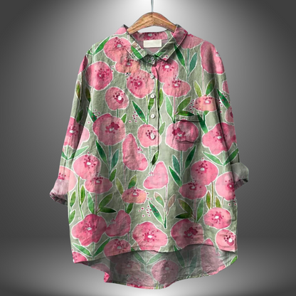 Virginia | Camisa floral artesanal para mujer