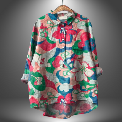 Virginia | Camisa floral artesanal para mujer