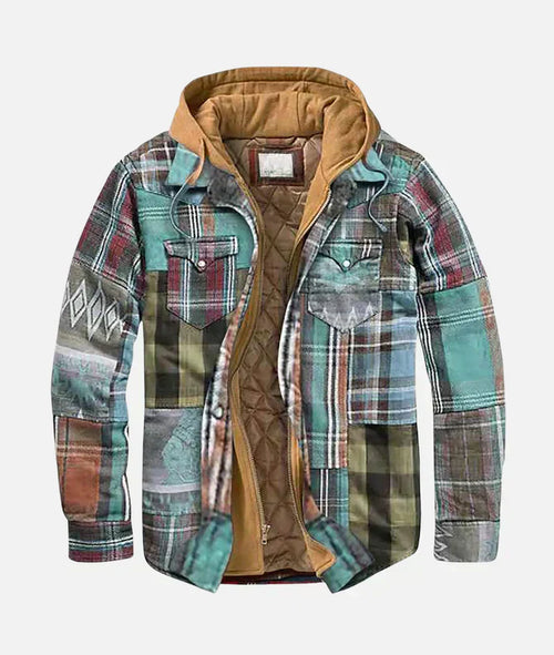 Alain – Chaqueta a cuadros con patchwork
