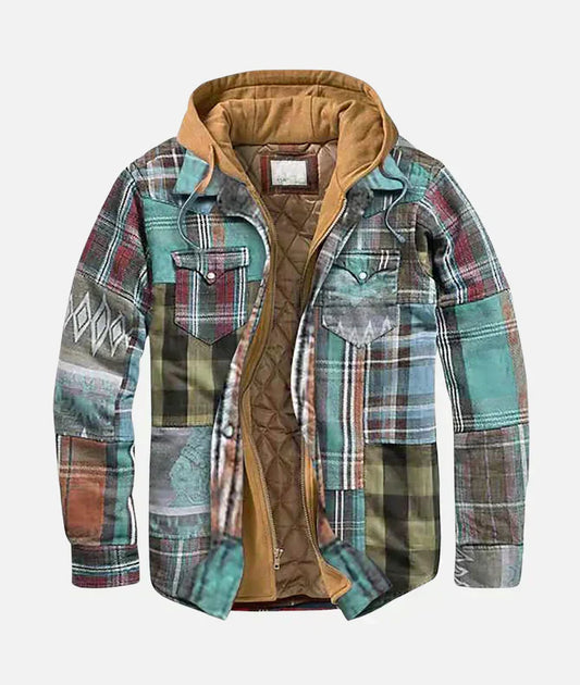 Alain – Chaqueta a cuadros con patchwork