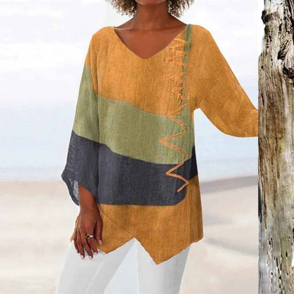 Elise - Elegante camisa tricolor