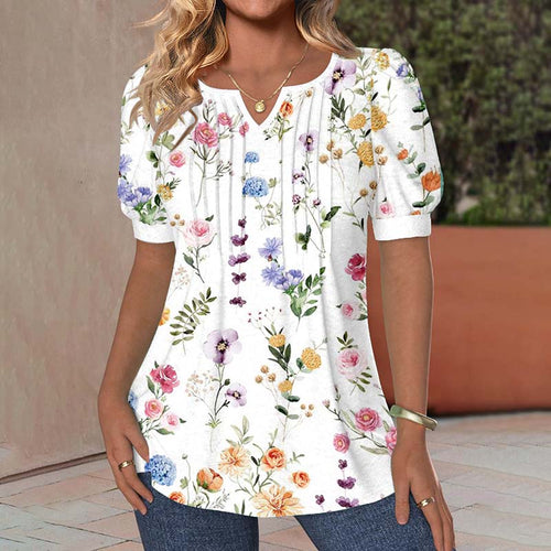 Blusa elegante con estampado floral