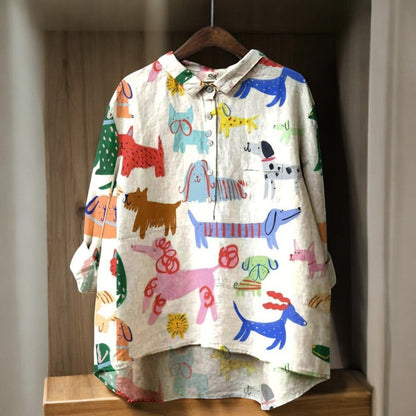 Astrid® | Blusa exclusiva de mujer con estampado de perro