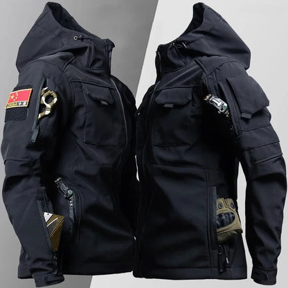Chamarra táctica militar impermeable para hombre